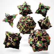 Elfan Woods Metal RPG Dice Set - RPG Dice Set - GlassStaff
