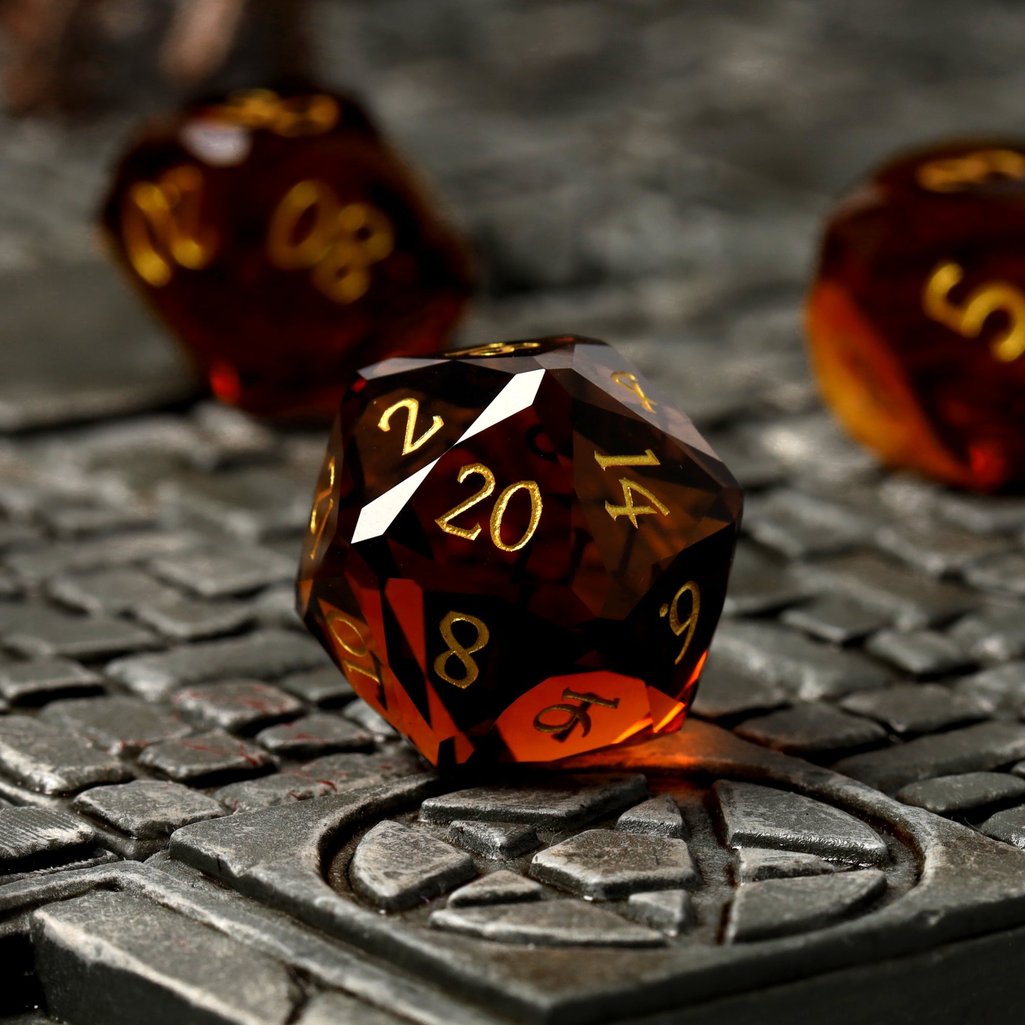 Emberion Glass RPG dice set - RPG Dice Set - GlassStaff