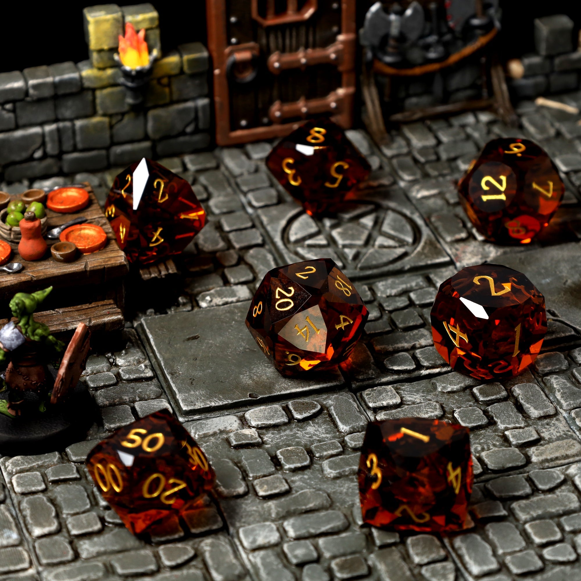 Emberion Glass RPG dice set - RPG Dice Set - GlassStaff