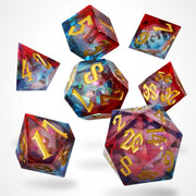 Fire and Ice Liquid Core RPG Dice Set - RPG Dice Set - GlassStaff