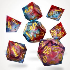 Fire and Ice Liquid Core RPG Dice Set - RPG Dice Set - GlassStaff