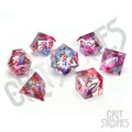 Floralesence Sharp Edge Resin RPG Dice Set - RPG Dice Set - GlassStaff