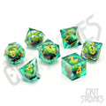 Forest Dragon's Gaze Floating Eye RPG Dice Set - RPG Dice Set - GlassStaff