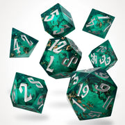 Forest Fountain Liquid Core RPG Dice Set - RPG Dice Set - GlassStaff