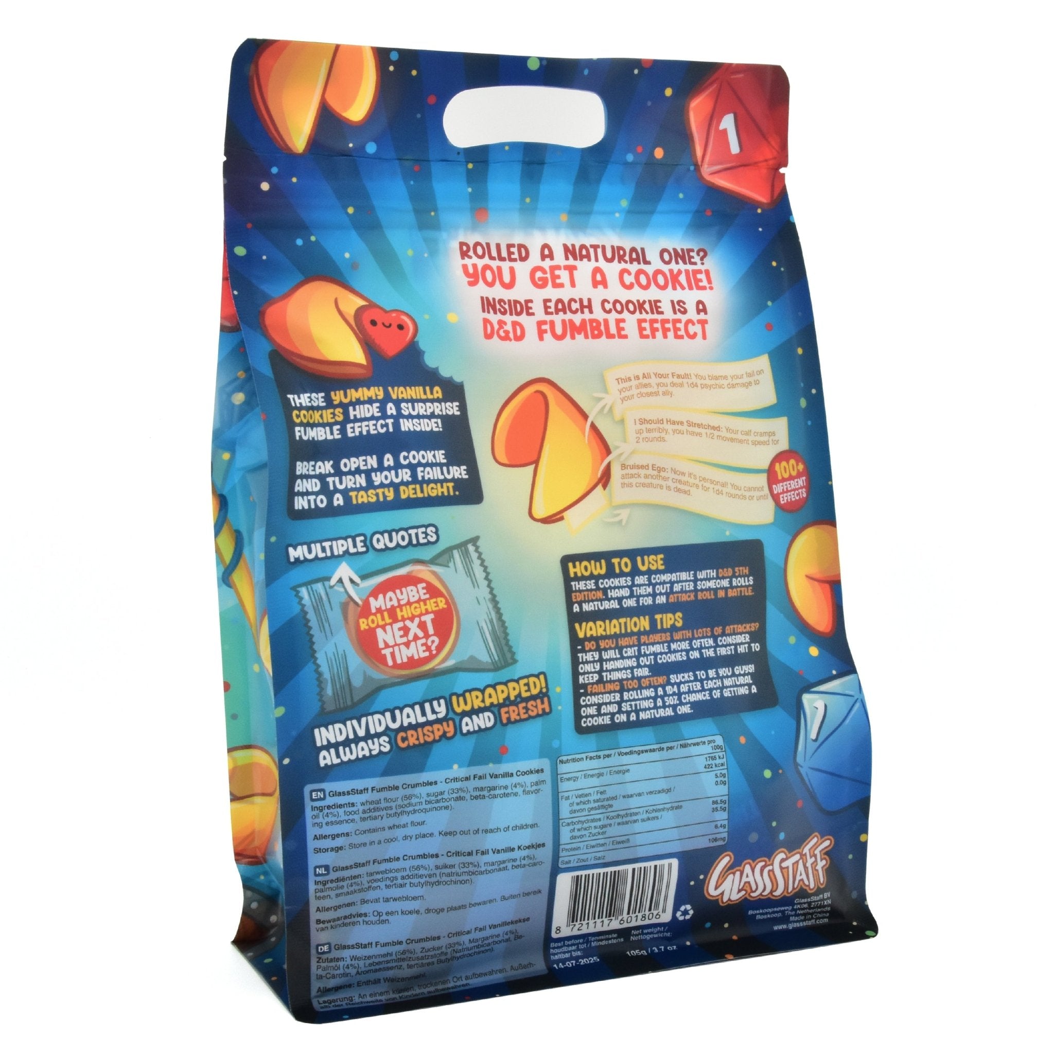 Fumble Crumbles - Critical Fail Cookies - Food - GlassStaff