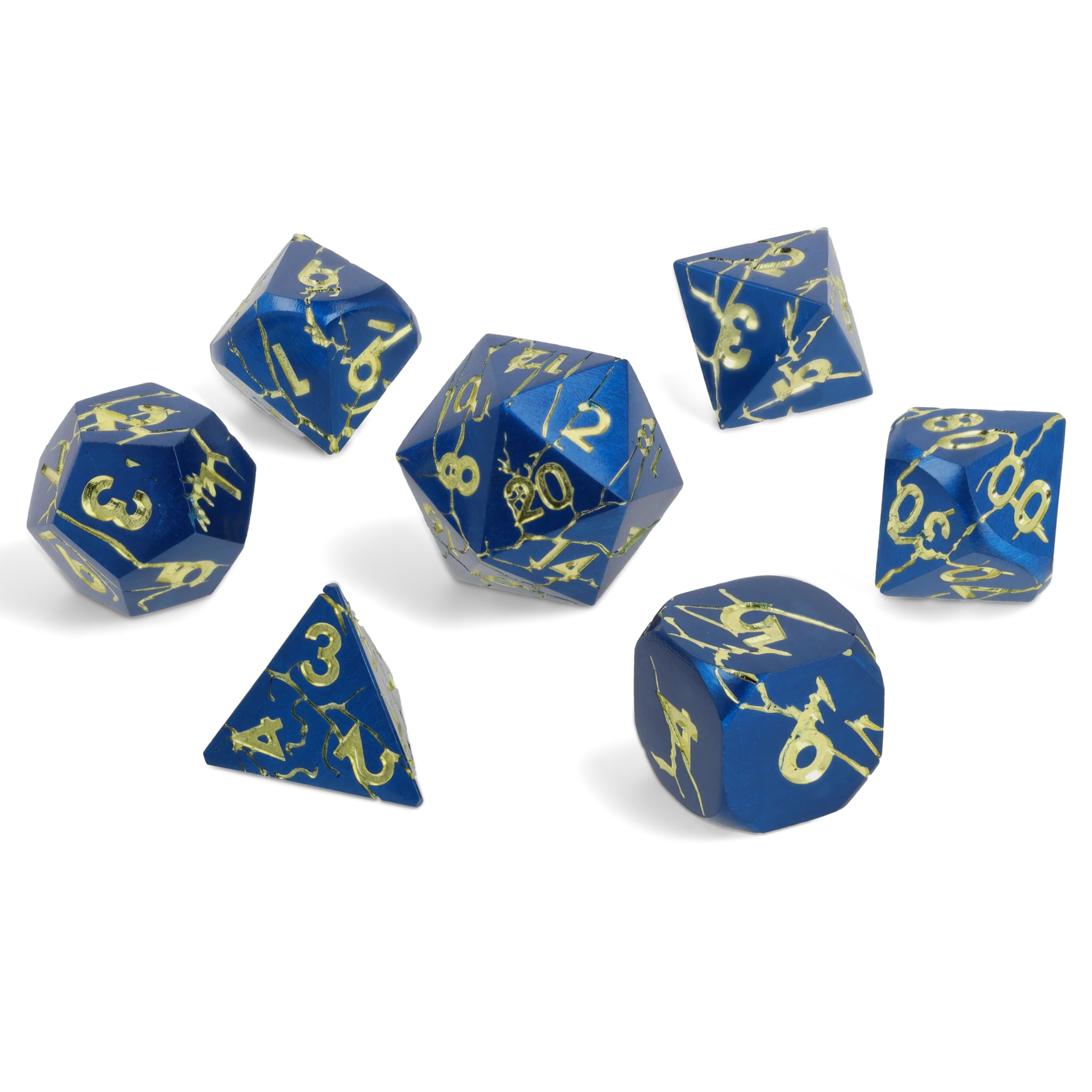 Gilded Rift Metal RPG Dice Set - RPG Dice Set - GlassStaff