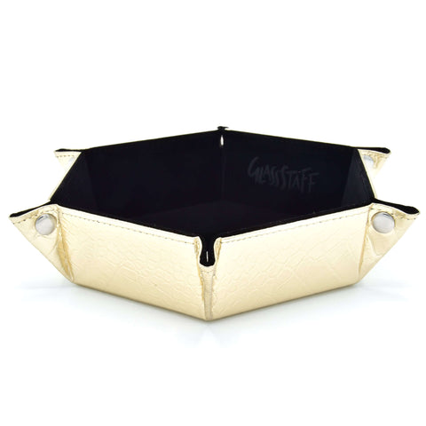 GlassStaff Hexagonal Foldable Dice Tray - Metallic Dragon Skin - Glassstaff Dice Accessories - GlassStaff