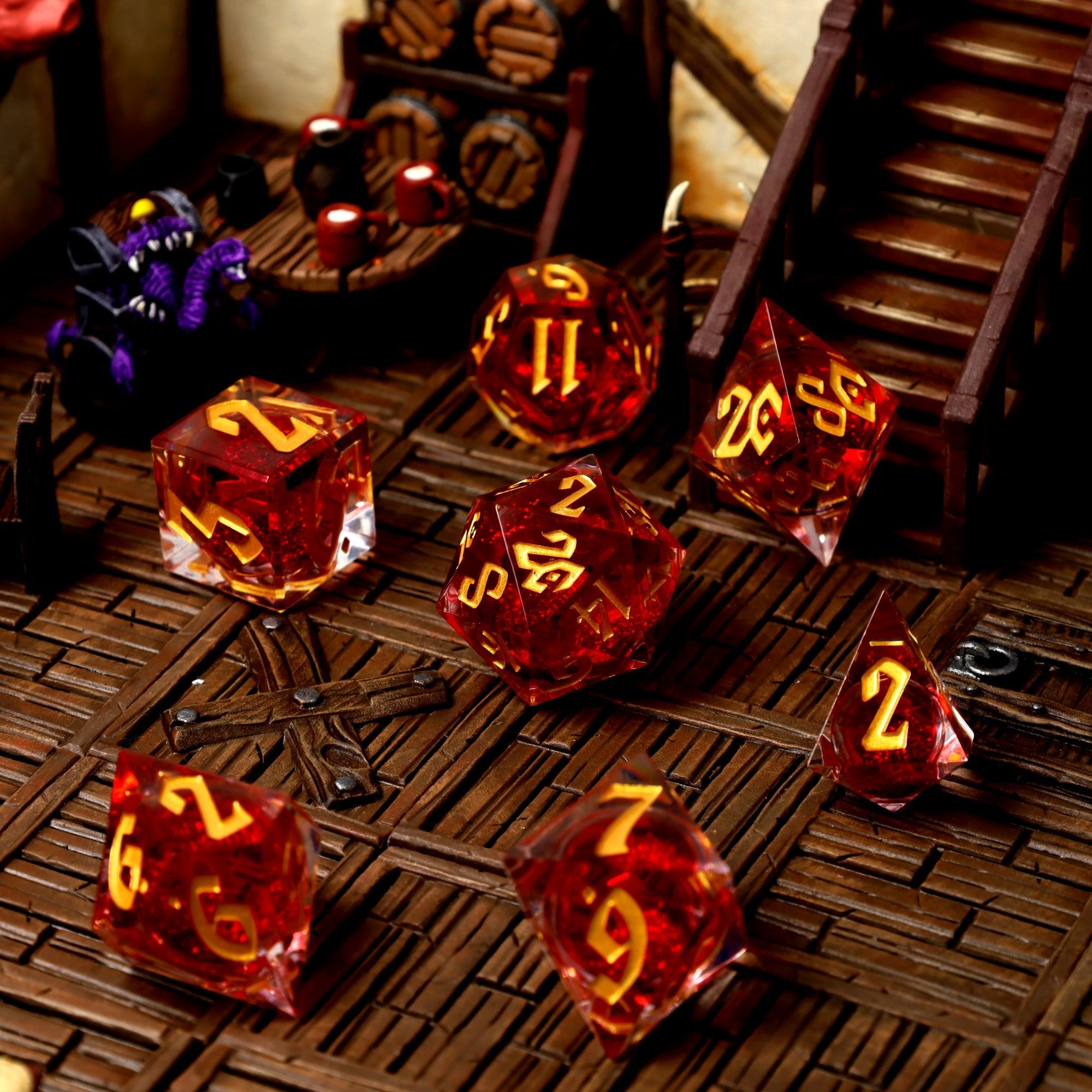 Hemomancery Liquid Core RPG Dice Set - RPG Dice Set - GlassStaff