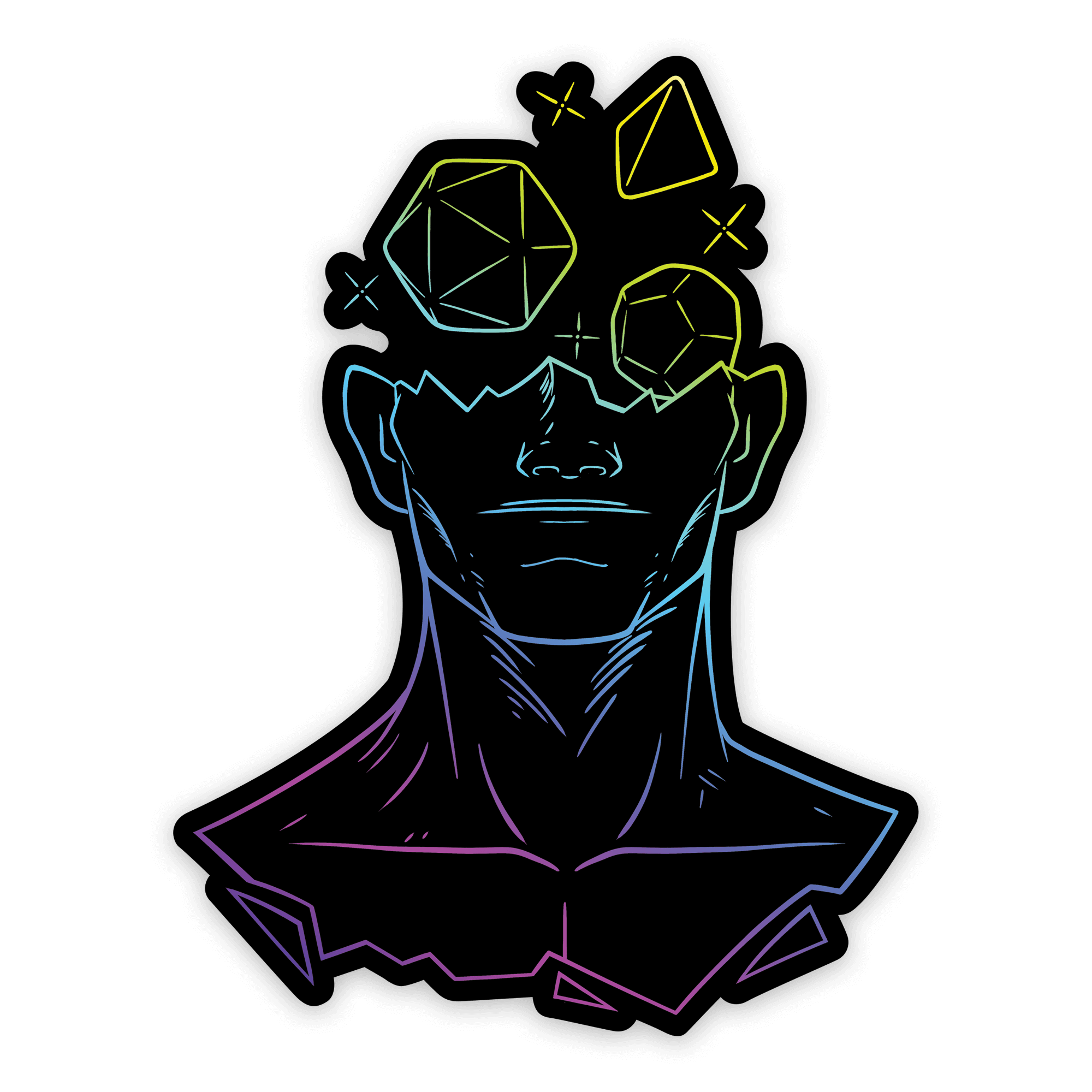 Holographic Head in the Game Sticker - Sticker - GlassStaff