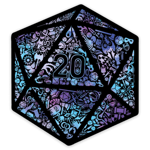 Holographic Mosaic D20 sticker