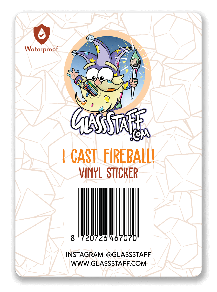 I Cast Fireball Sticker - Sticker - GlassStaff