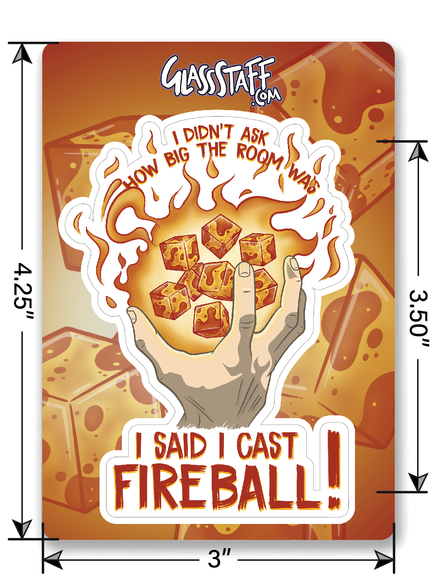 I Cast Fireball Sticker - Sticker - GlassStaff