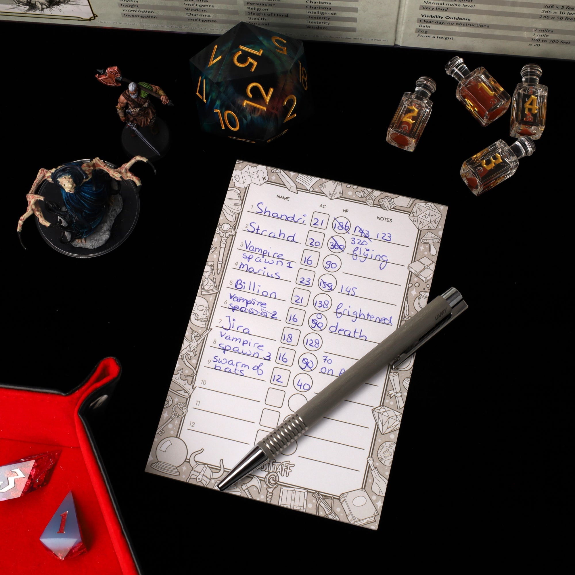 Initiative Pad - Glassstaff Dice Accessories - GlassStaff