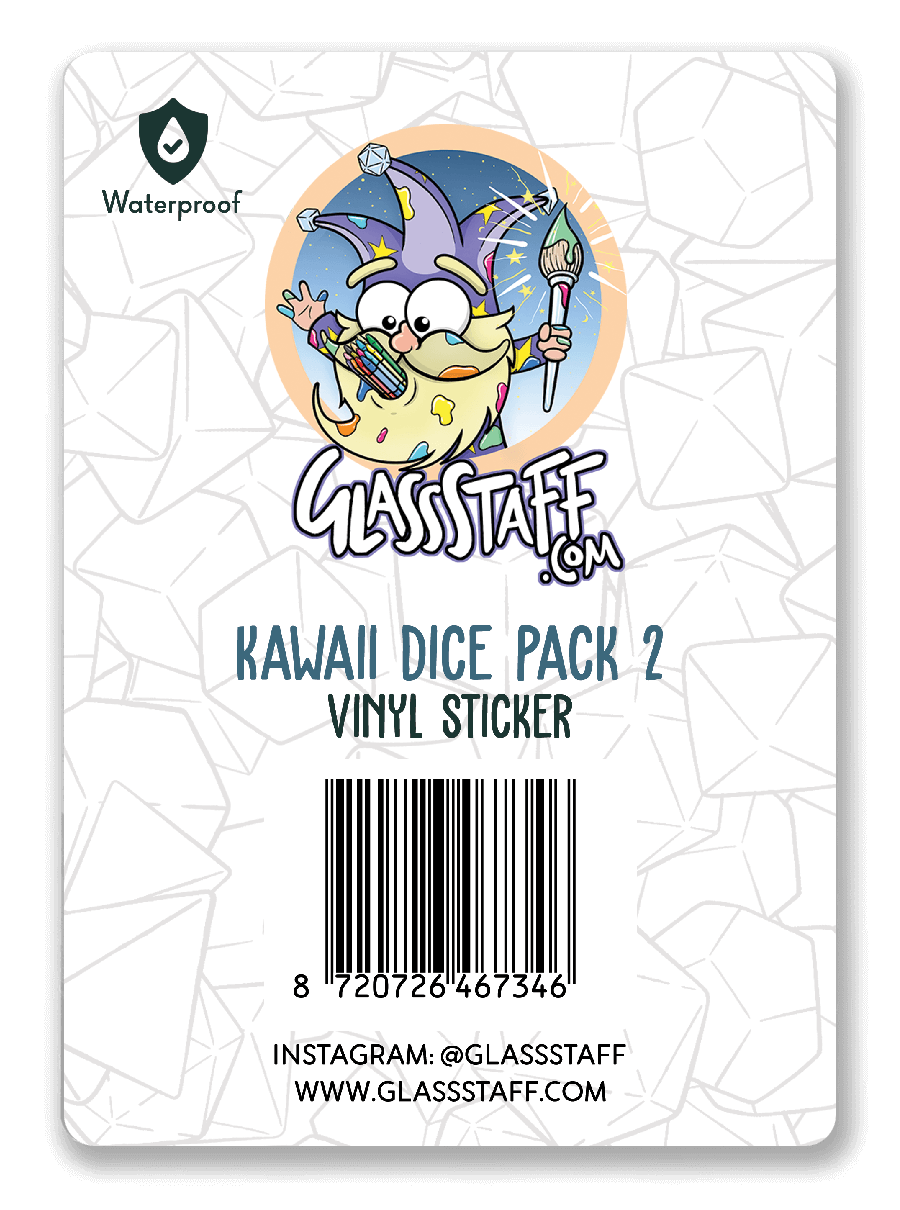 Kawaii Dobbelsteen Sticker Pak 2 - D&D / TTRPG Sticker - {{dd0d0a0339e8ec5998a8a7e18a9ba647}}