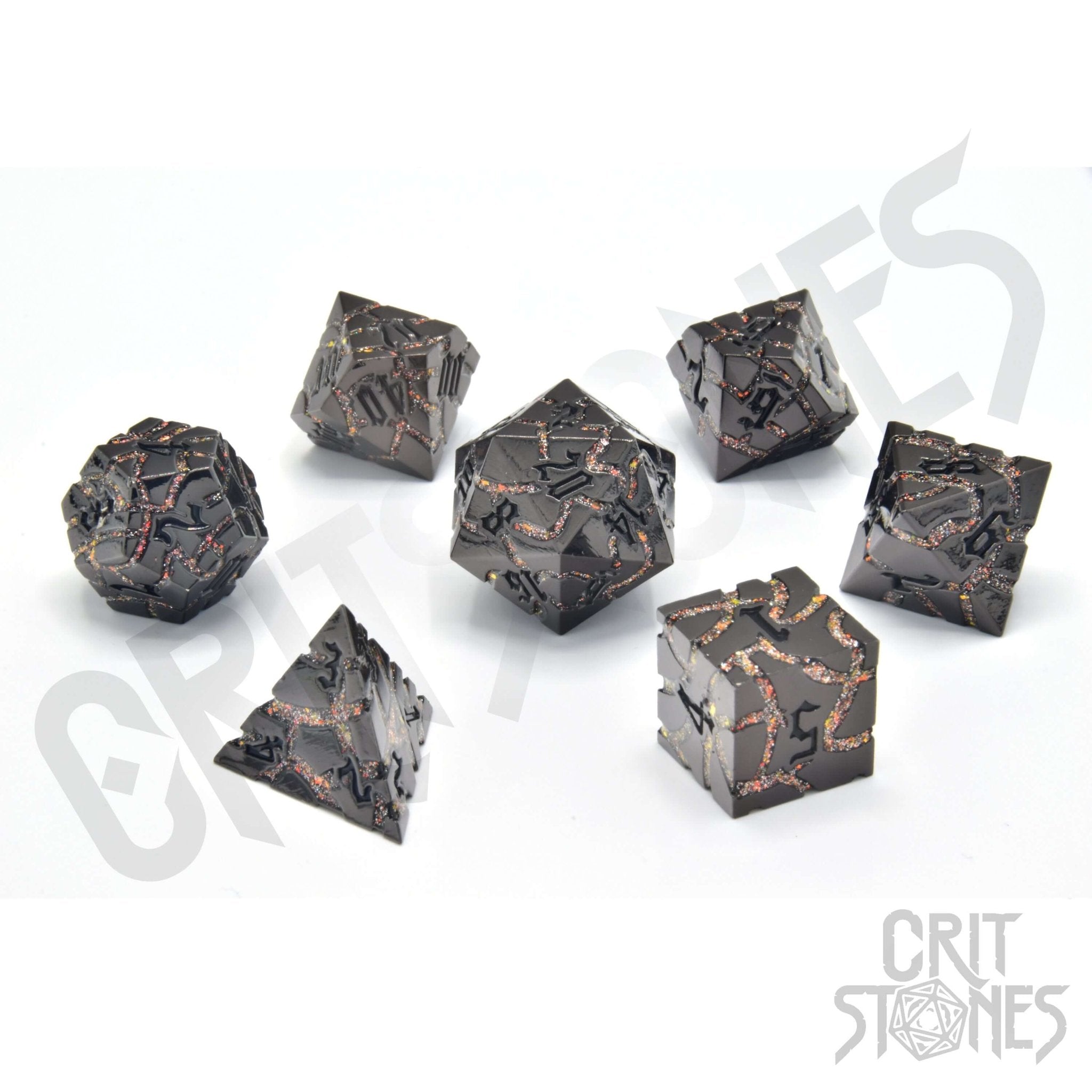 Lava Flow Metal RPG Dice Set - RPG Dice Set - GlassStaff