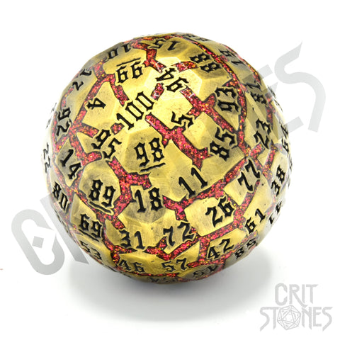 Lava Orb Metal d100 - d100 - GlassStaff