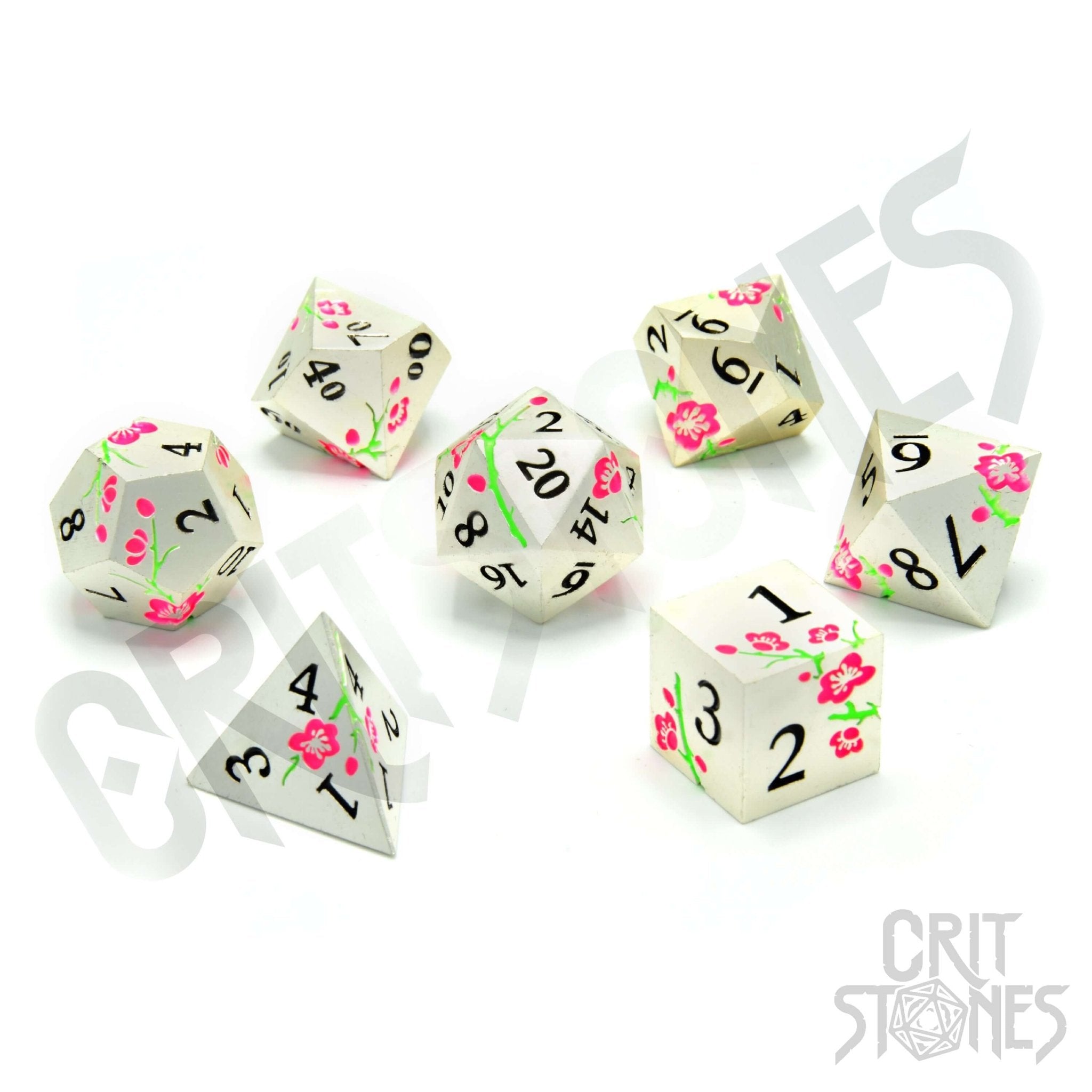 Lotus Blossom Metal RPG Dice Set - RPG Dice Set - GlassStaff