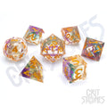 Meadow Bloom Sharp Edge Resin RPG Dice Set - RPG Dice Set - GlassStaff
