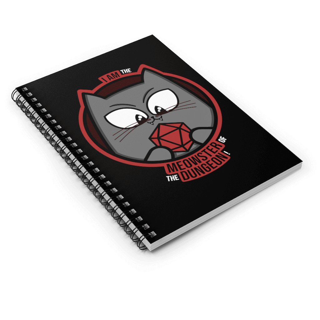Meowster of the Dungeon WS Notebook - D&D / TTRPG Hardcover Spiral Notebook - Glassstaff