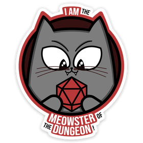 Meowster of the Dungeon Sticker - Sticker - GlassStaff