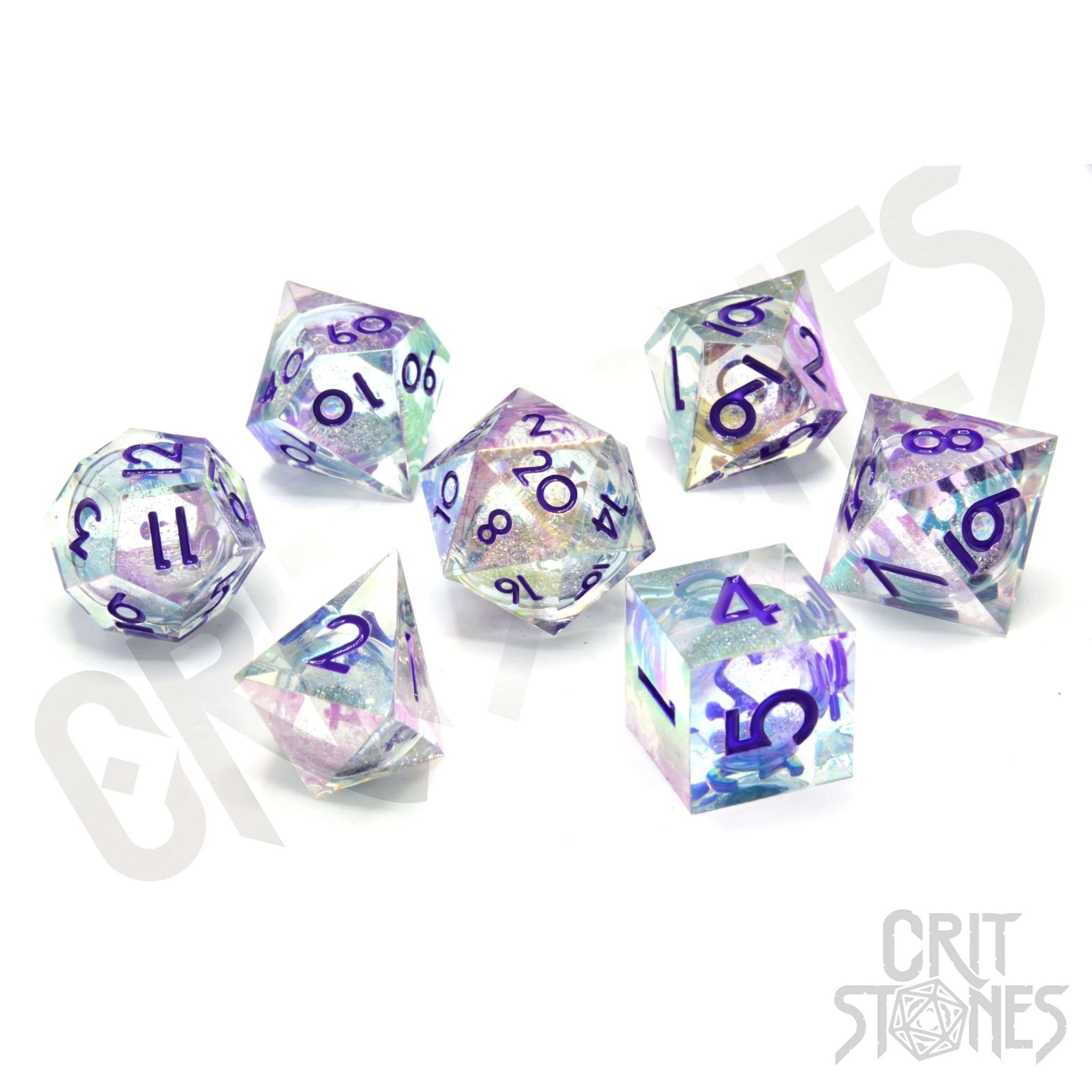 Meridian Mystique Electroplated Liquid Core RPG Dice Set - RPG Dice Set - GlassStaff