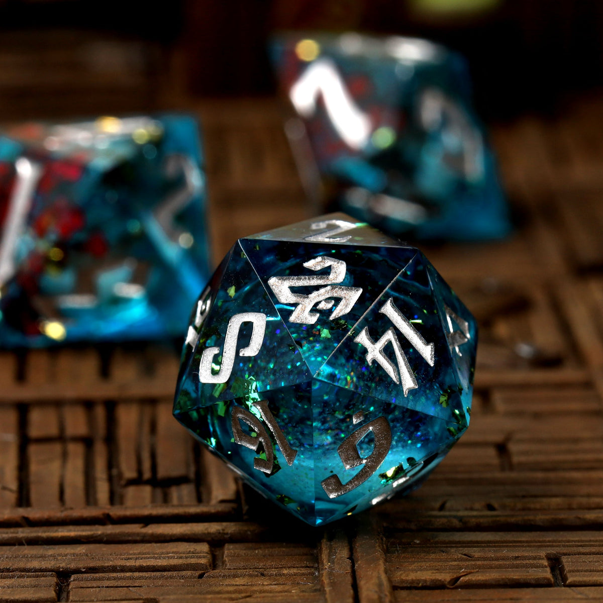 Mermaid's Maelstrom Liquid Core RPG Dice Set - RPG Dice Set - GlassStaff