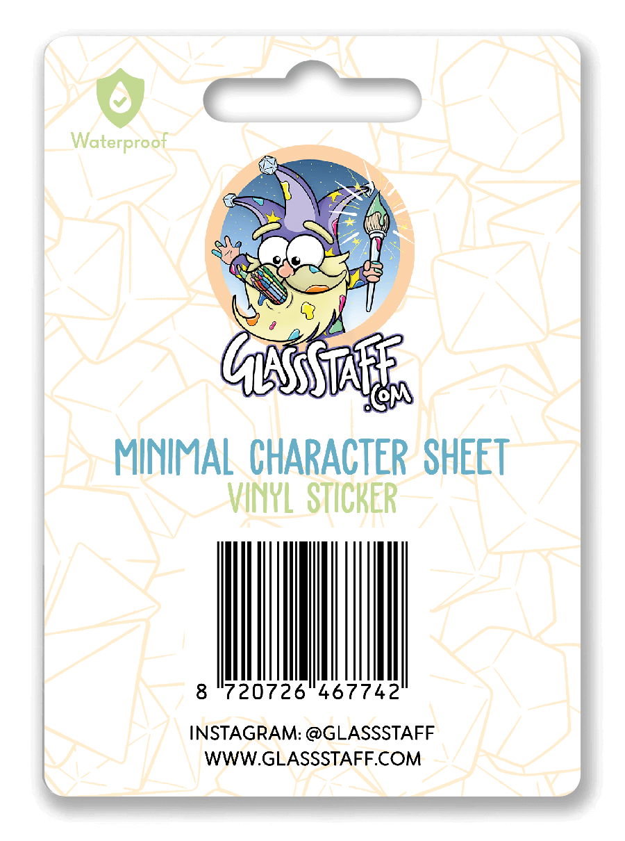 Minimaal Karakter Blad Sticker - D&D / TTRPG Sticker - {{b2dd9a35c5a18a4d860ab5207dd5af8f}}