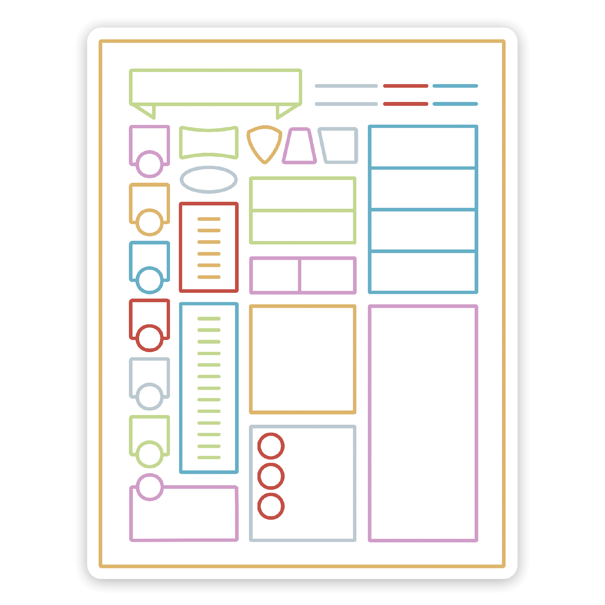 Minimal Character Sheet Sticker - D&D / TTRPG Sticker - Glassstaff