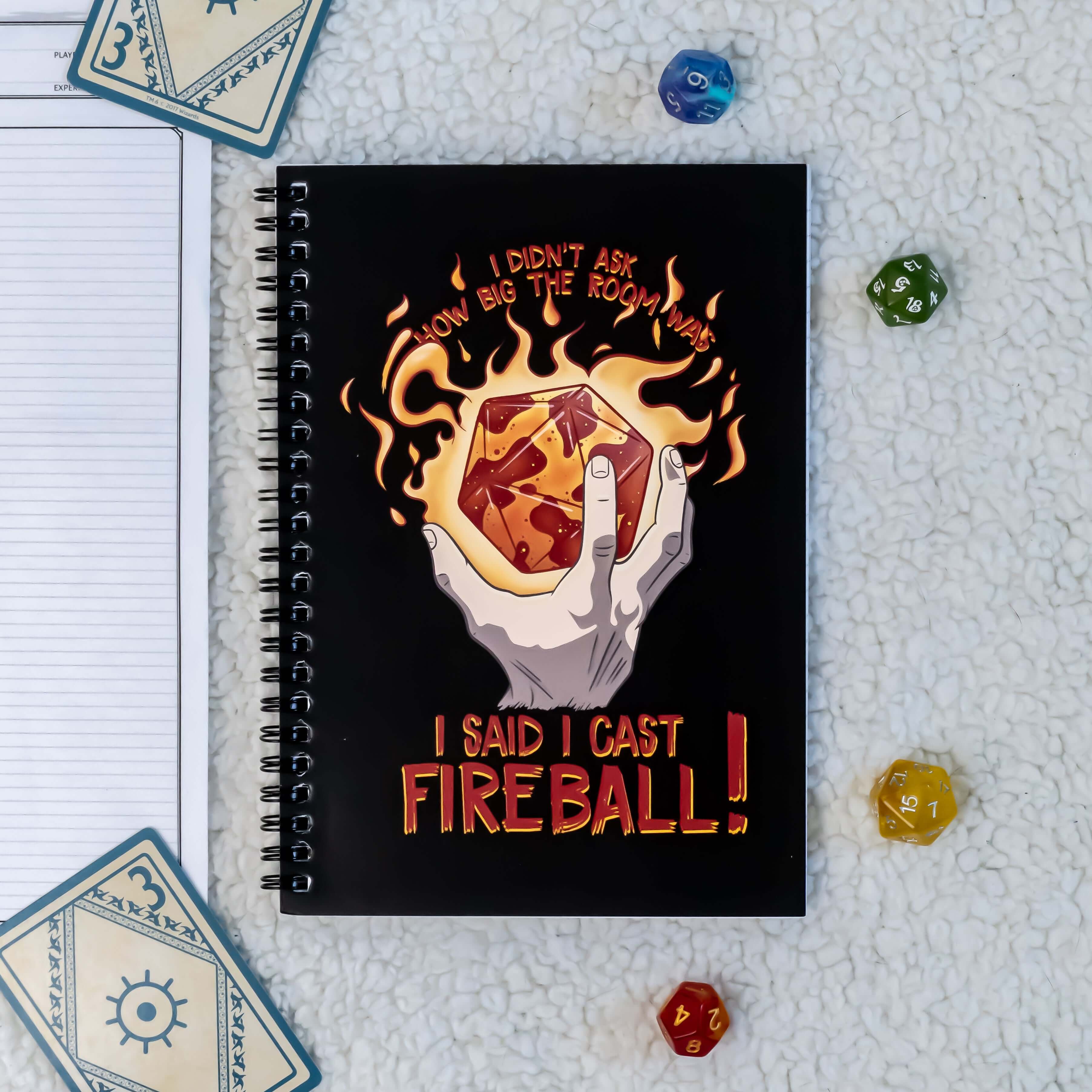 I Cast Fireball! WS Notebook - D&D / TTRPG Hardcover Spiral Notebook - Glassstaff
