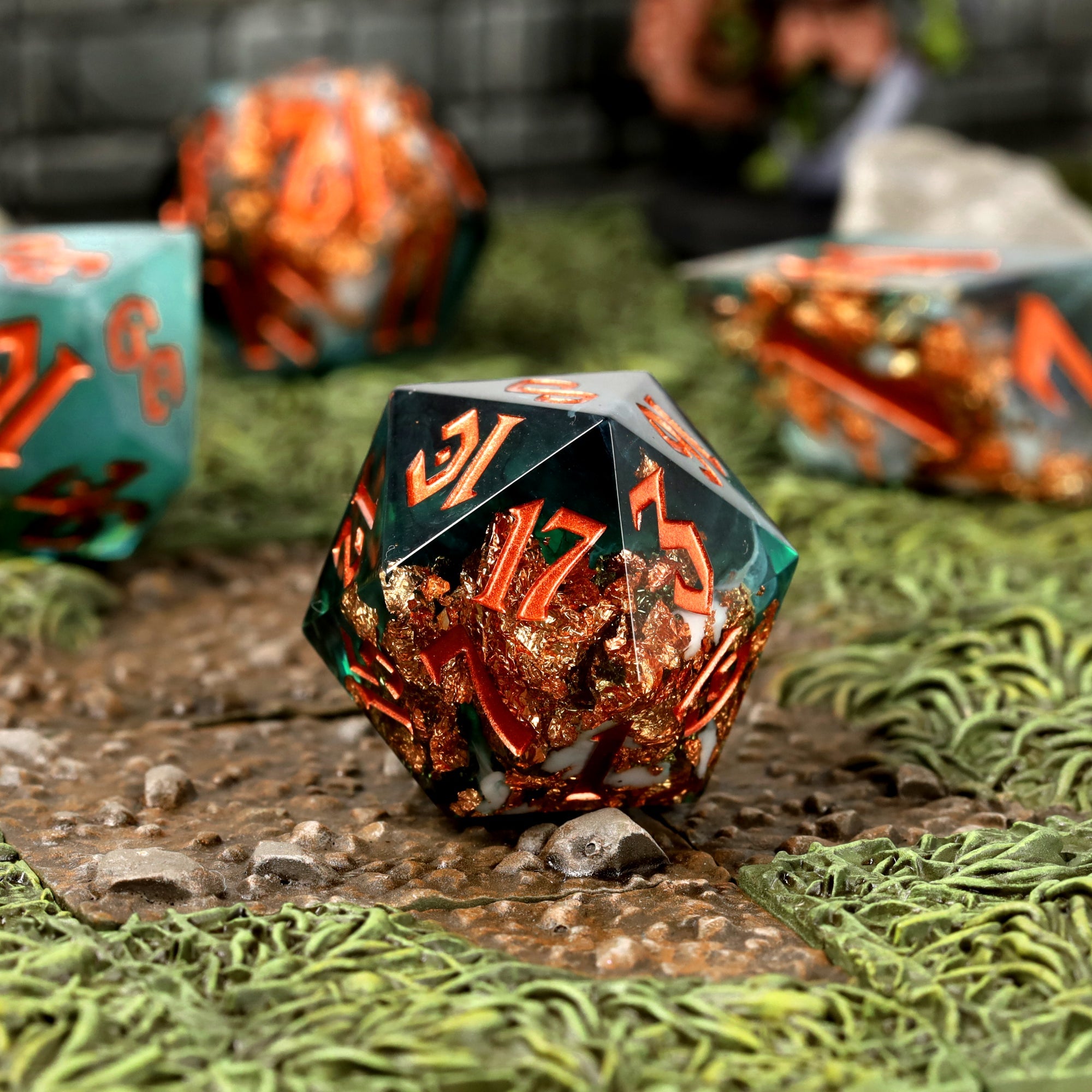 Oceanic Oracle Sharp Edge Resin RPG Dice Set - RPG Dice Set - GlassStaff