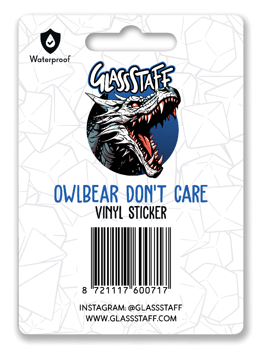 Owlbear Don't Care Sticker - Sticker - GlassStaff