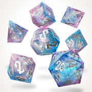 Pink Ice Liquid Core RPG Dice Set - RPG Dice Set - GlassStaff