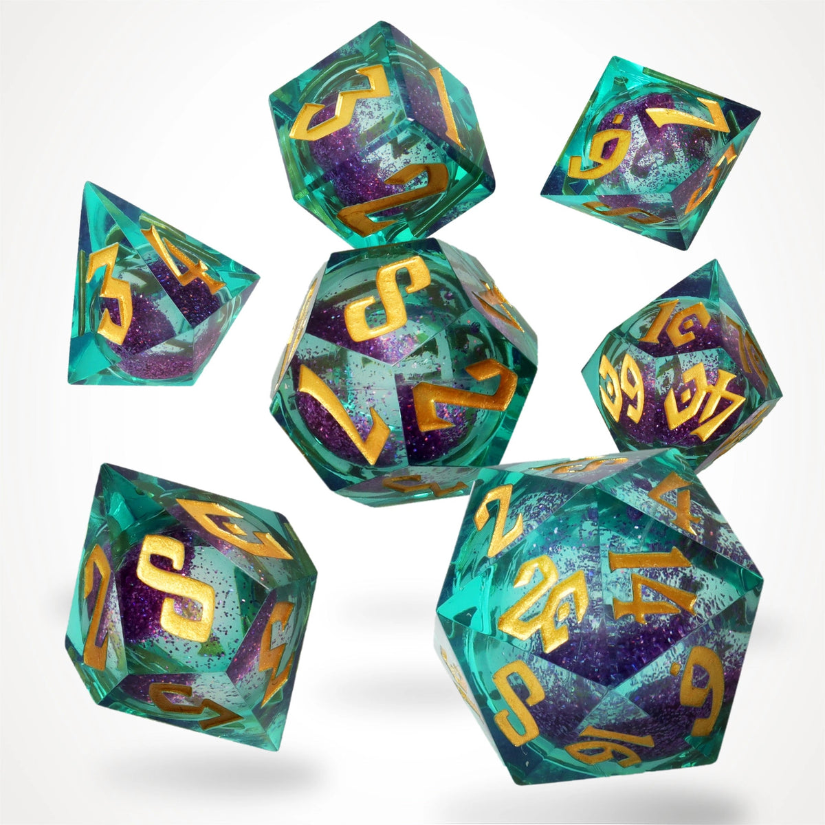 Planar Pulse Liquid Core RPG Dice Set - RPG Dice Set - GlassStaff