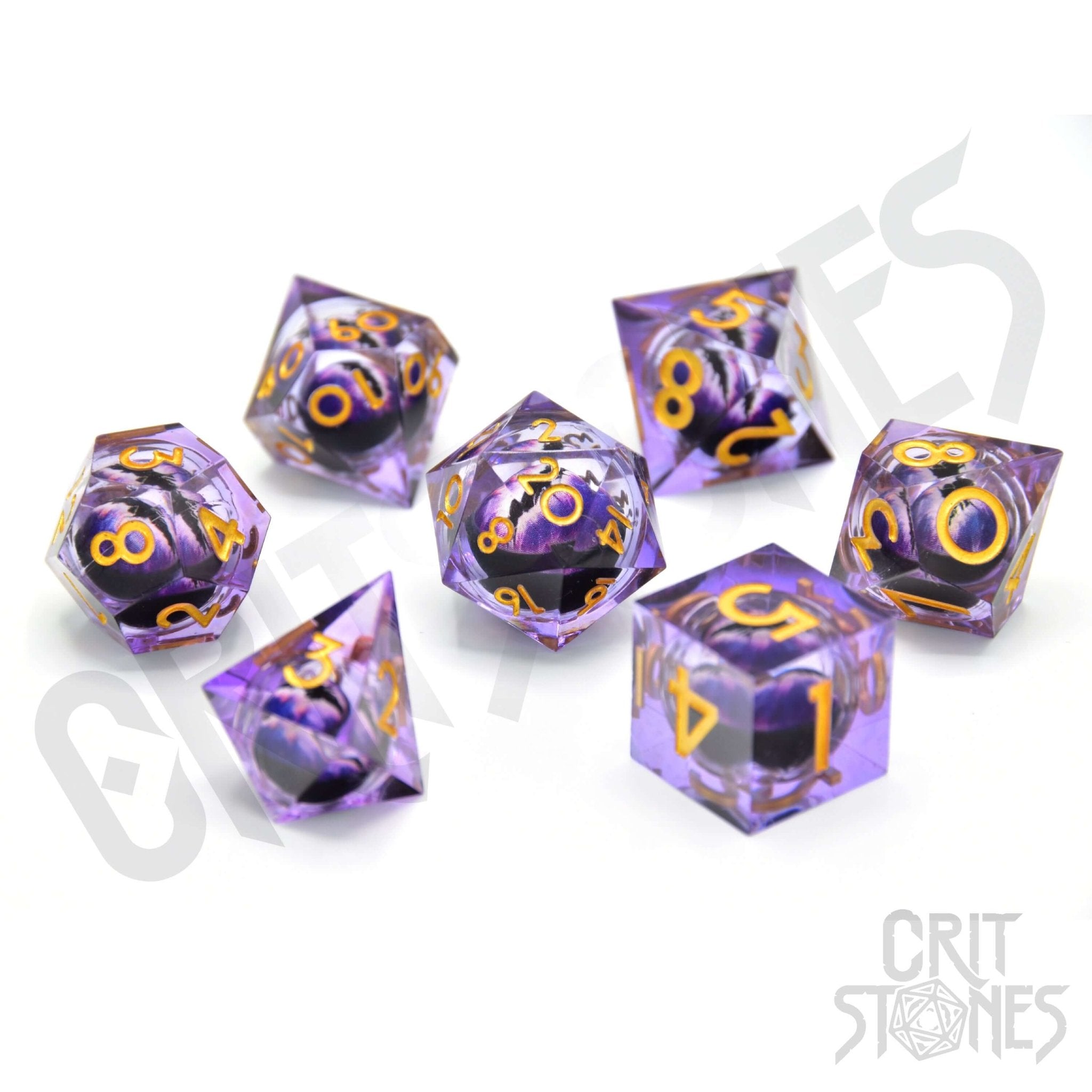 Poison Dragon's Gaze Floating Eye RPG Dice Set - RPG Dice Set - GlassStaff
