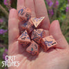 Duskwyrm Metal RPG Dice Set — dice in motion