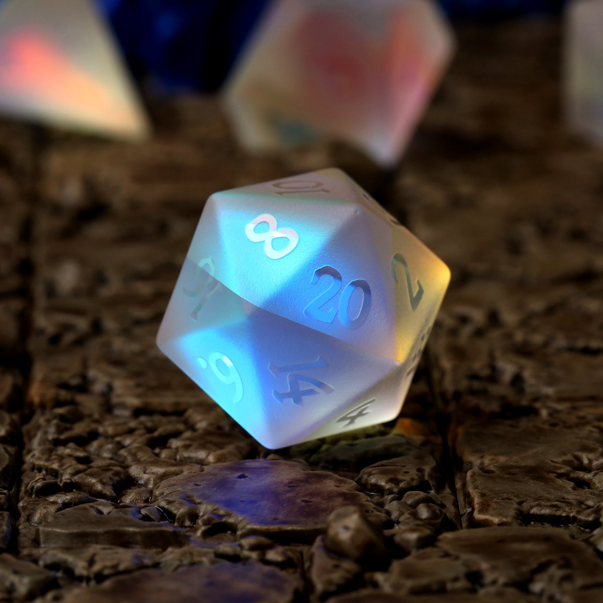 Prismatic Frost Glass RPG Dice Set - RPG Dice Set - GlassStaff