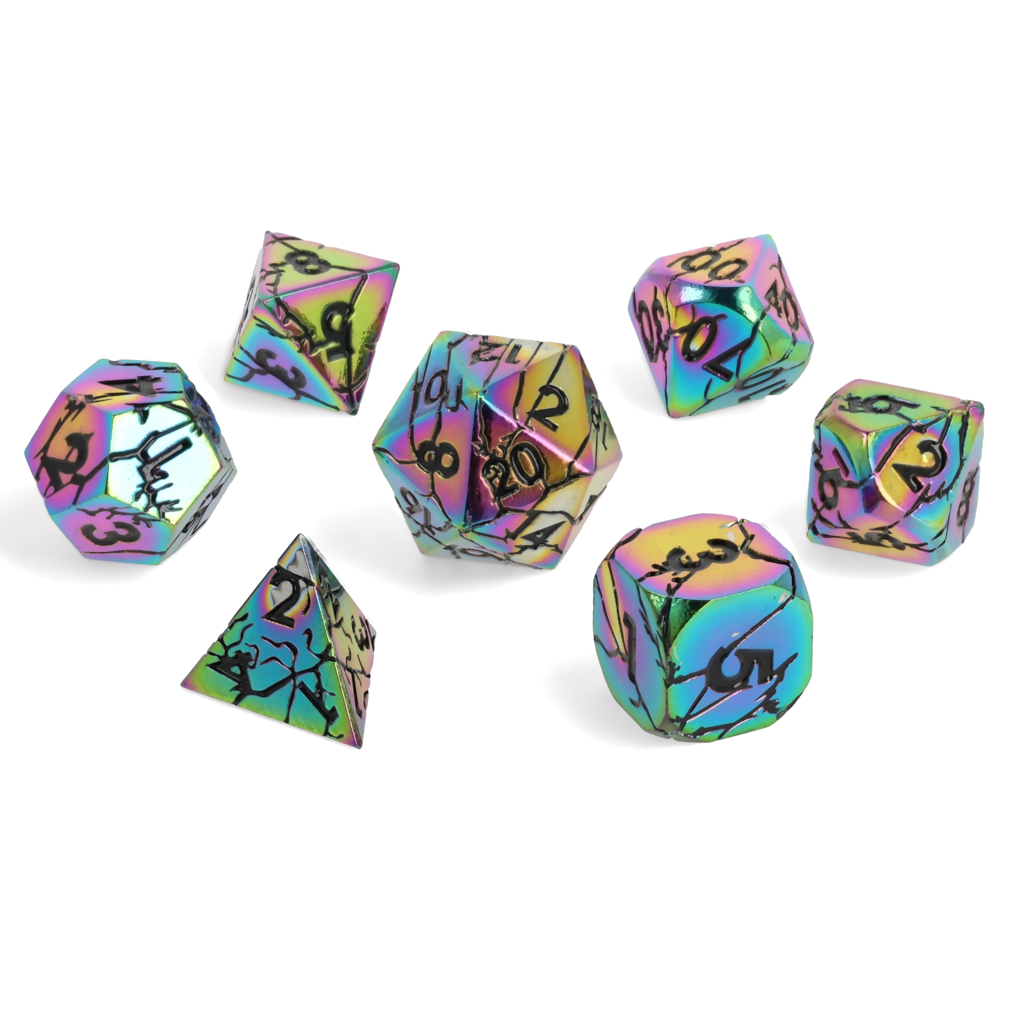 Prismshock Metal RPG Dice Set - RPG Dice Set - GlassStaff