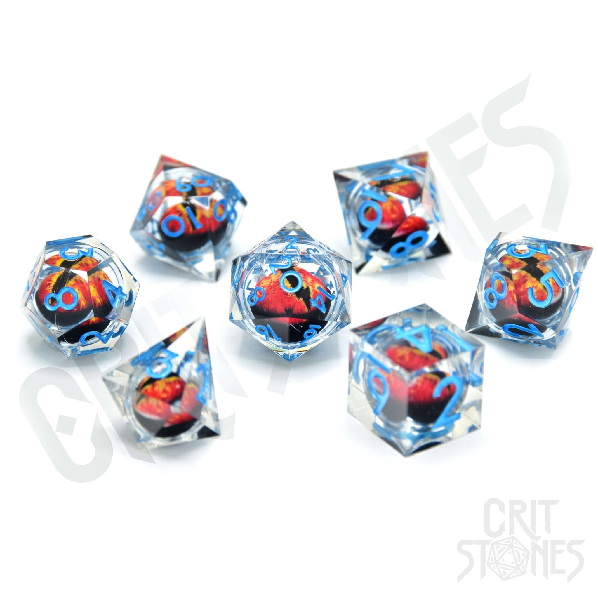 Raging Dragon's Gaze Floating Eye RPG Dice Set - RPG Dice Set - GlassStaff