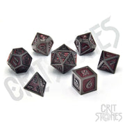 Red Wyrmskin Metal RPG Dice Set - RPG Dice Set - GlassStaff