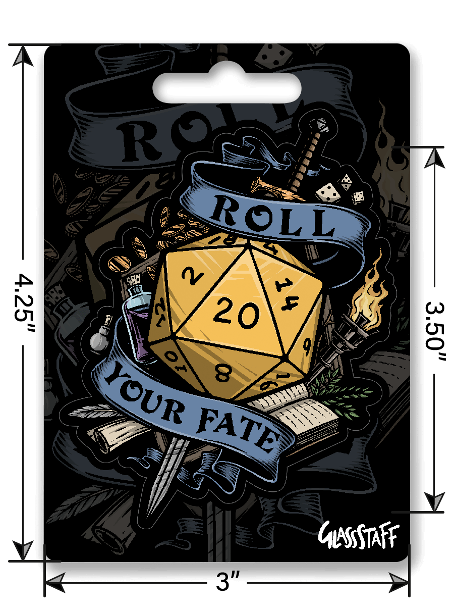 Roll Your Fate 2 Sticker - D&D / TTRPG Sticker - Glassstaff