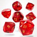 Ruby Reckoning Glass RPG dice set - RPG Dice Set - GlassStaff