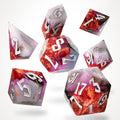 Ruby Rift Sharp Edge Resin RPG Dice Set - RPG Dice Set - GlassStaff