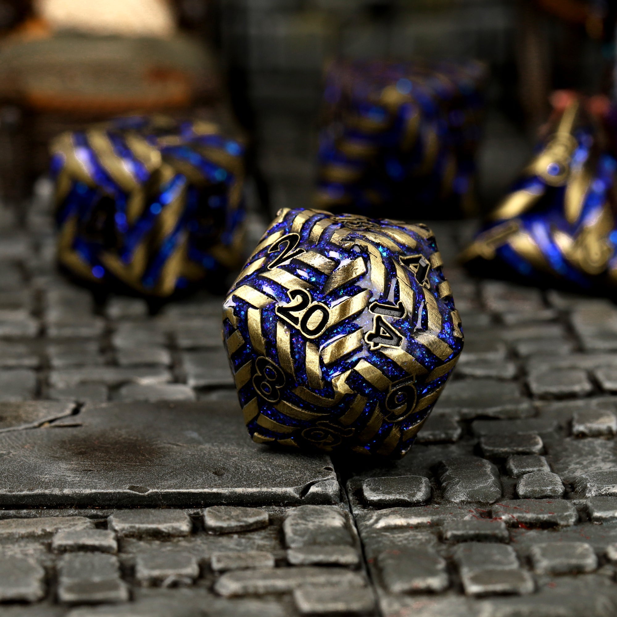 Runes of the Sky Metal RPG Dice Set - RPG Dice Set - GlassStaff