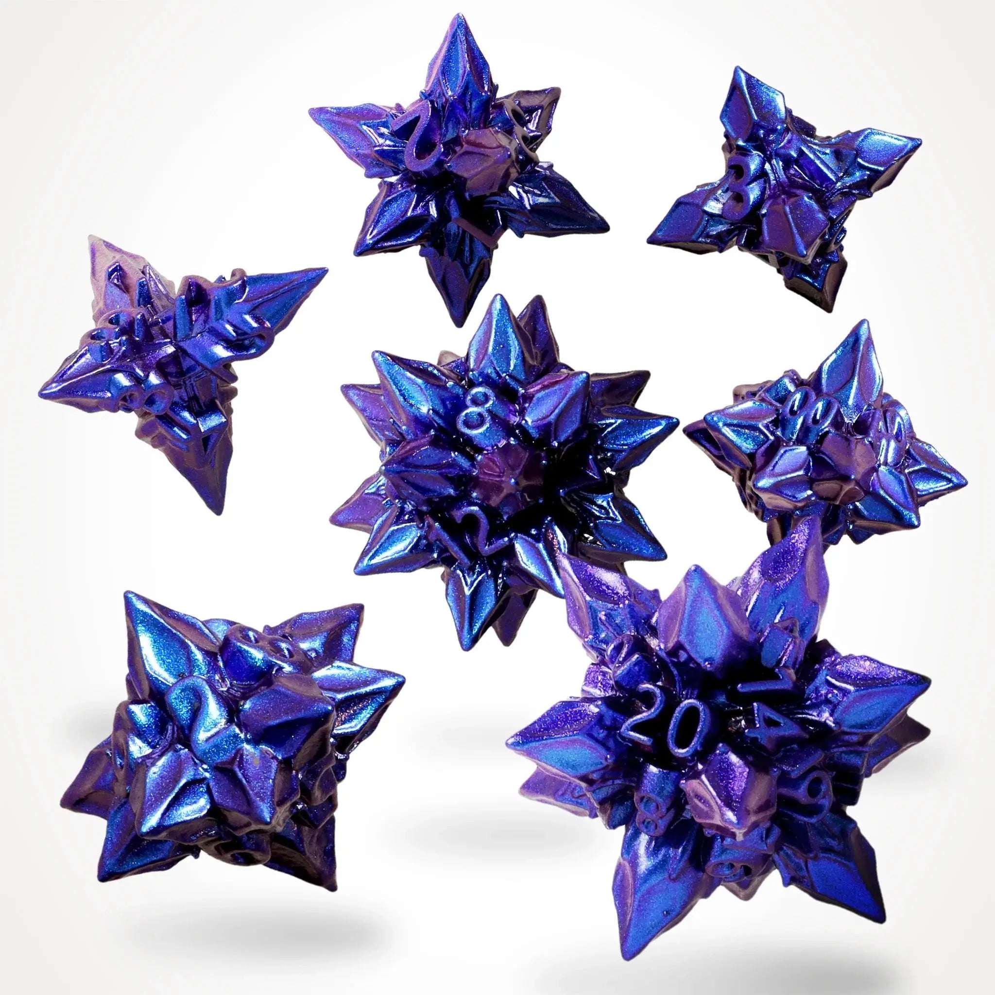 Runespike Bane Metal RPG Dice Set - RPG Dice Set - GlassStaff