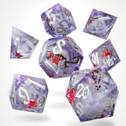Sakura Drift Liquid Core RPG Dice Set - RPG Dice Set - GlassStaff