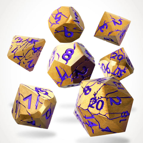 Shattered Sigils Metal RPG Dice Set - RPG Dice Set - GlassStaff