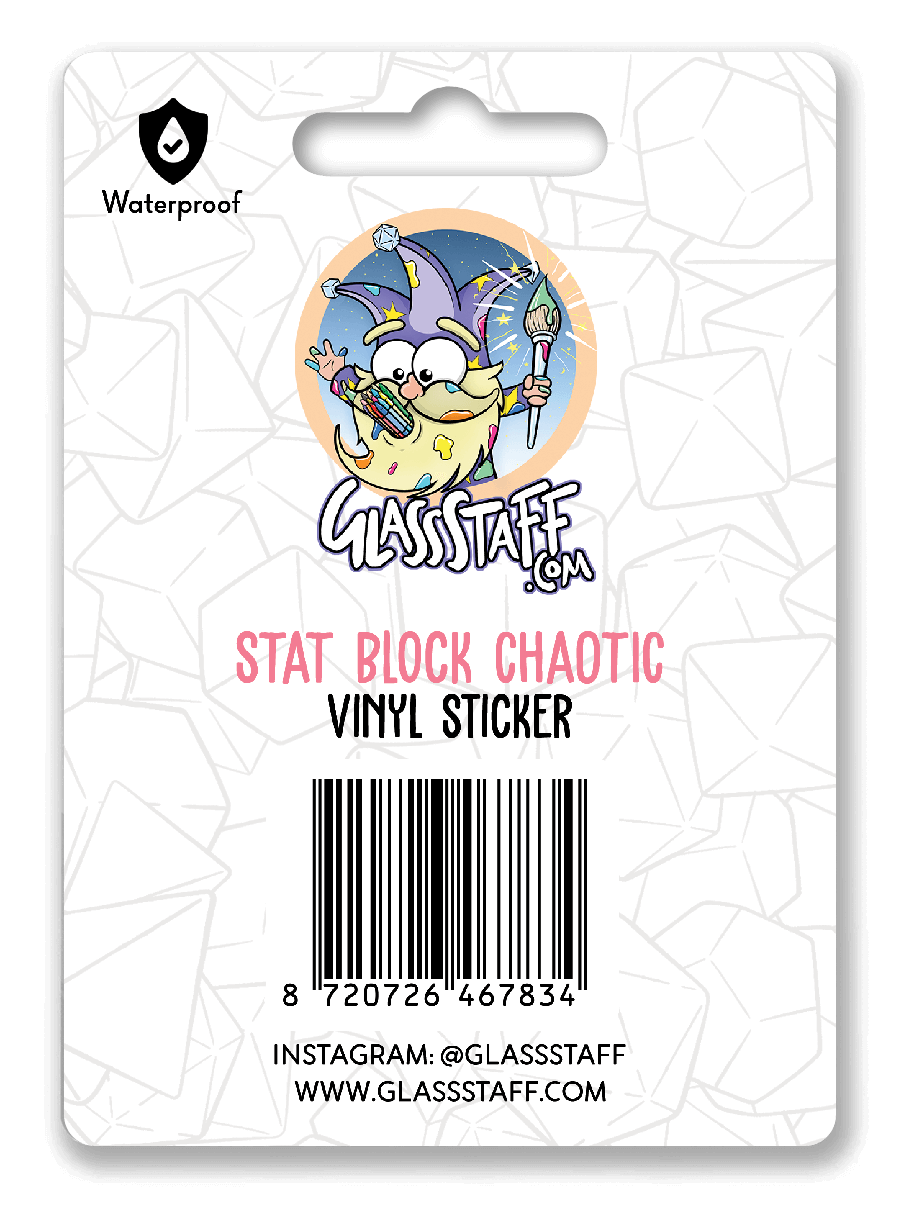 Stat Block Chaotic Sticker - D&D / TTRPG Sticker - Glassstaff