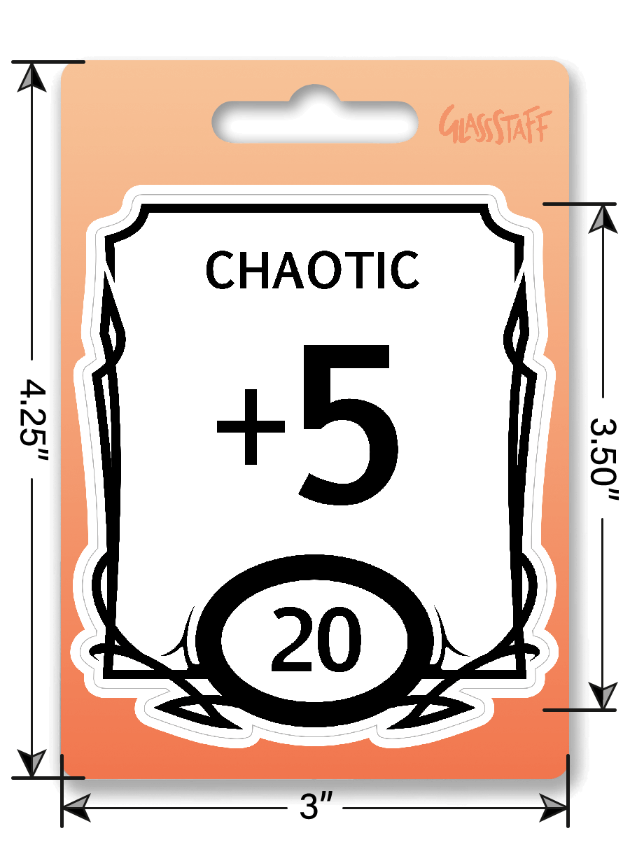 Stat Block Chaotic Sticker - D&D / TTRPG Sticker - Glassstaff