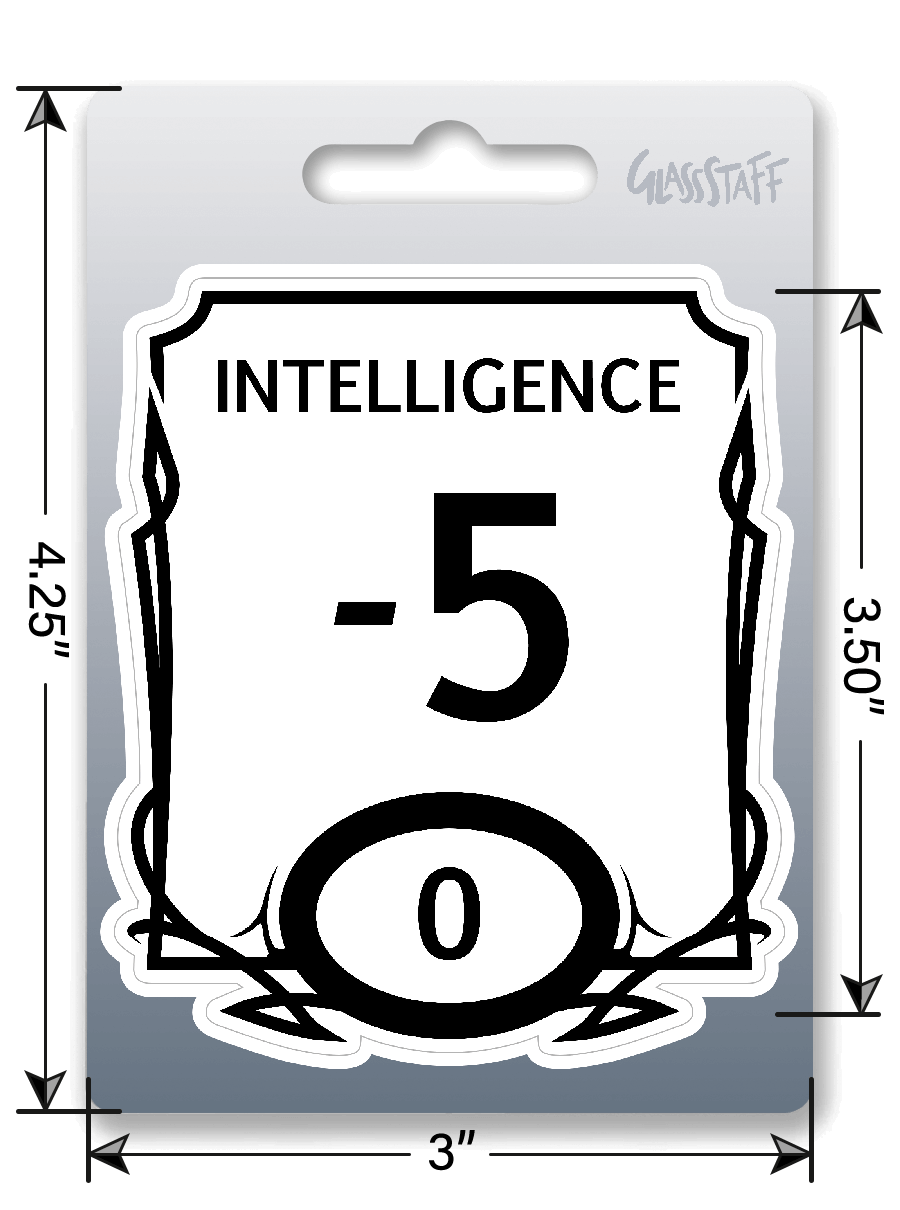 Stat Block Intelligence Sticker - D&D / TTRPG Sticker - Glassstaff