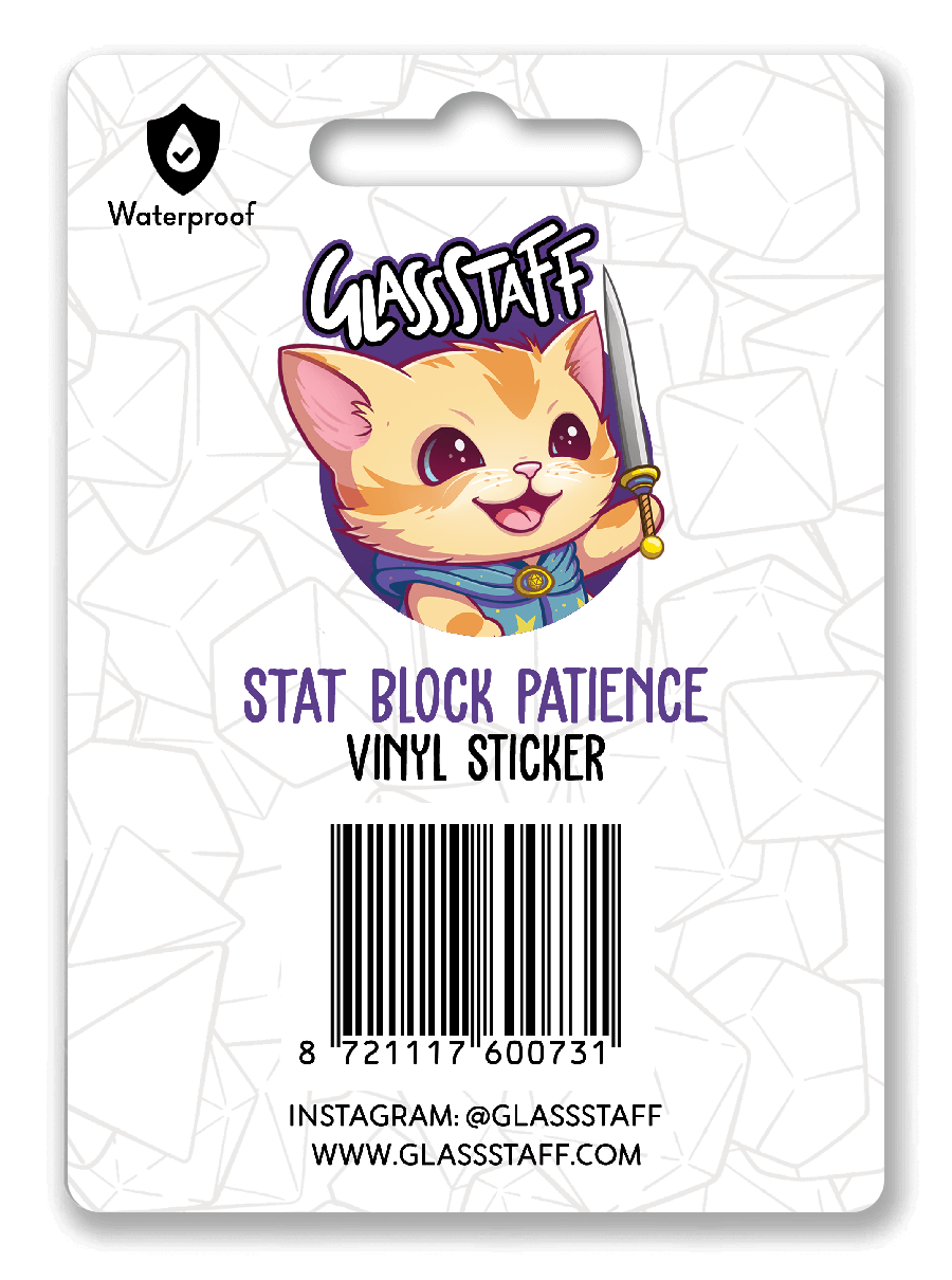 Stat Block Patience Sticker - Sticker - GlassStaff